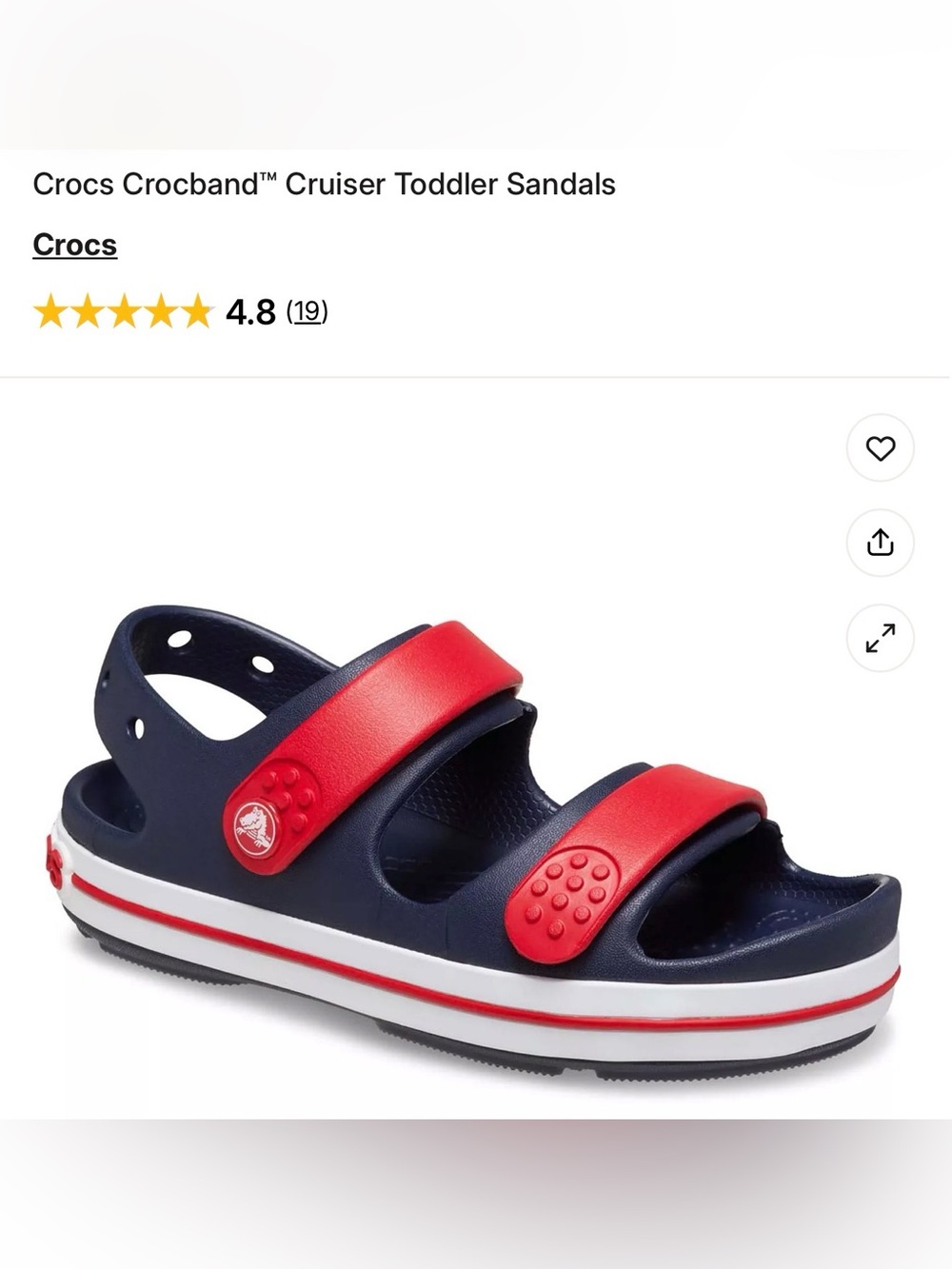 CROCS Toddler Sandals in Navy and Red